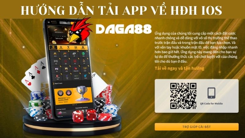 Thao tác tải app DAGA88 về hệ điều hành iOS